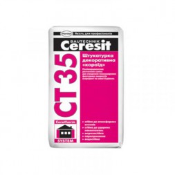 Штукатурка декоративная Ceresit CT35 Короед, зерно 3,5мм (белая), 25 кг